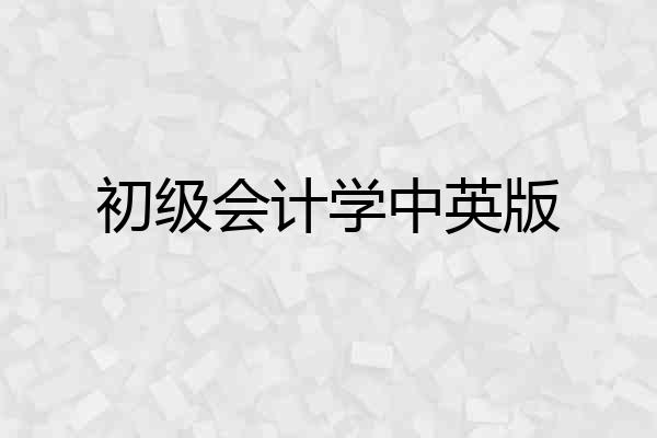 初级会计学中英版