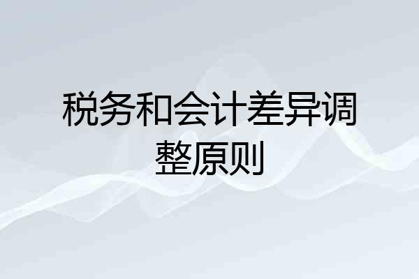 税务和会计差异调整原则