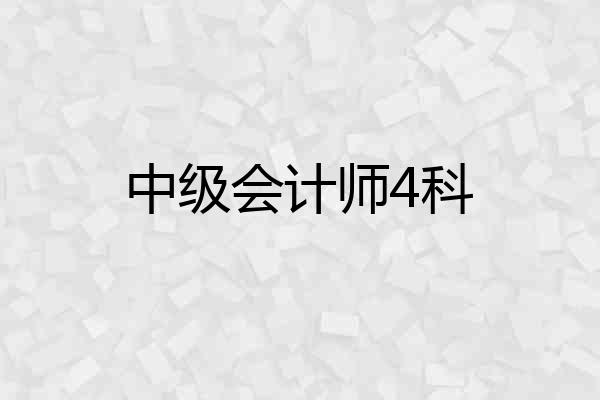 中级会计师4科