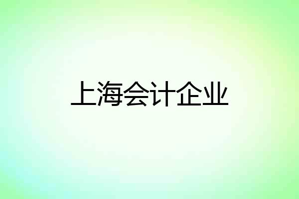 上海会计企业