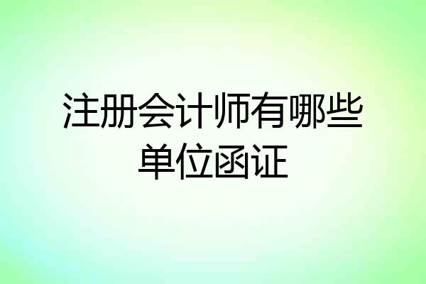 注册会计师有哪些单位函证