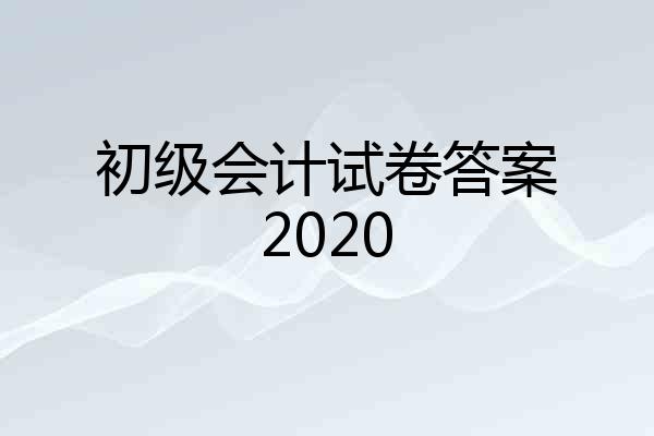 初级会计试卷答案2020