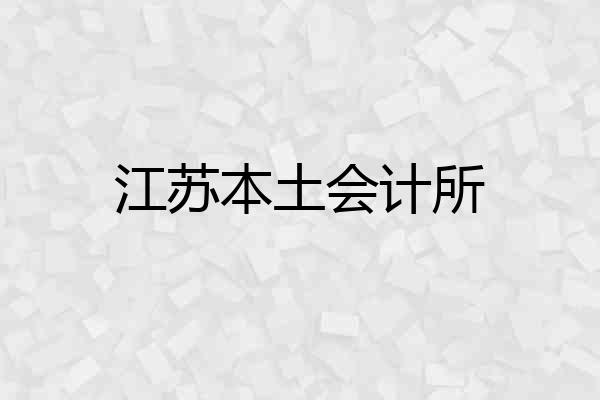 江苏本土会计所