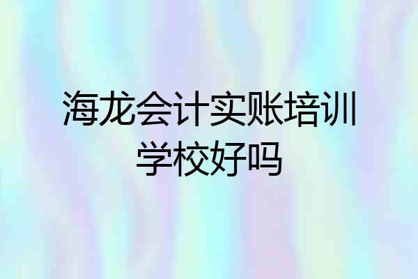 海龙会计实账培训学校好吗