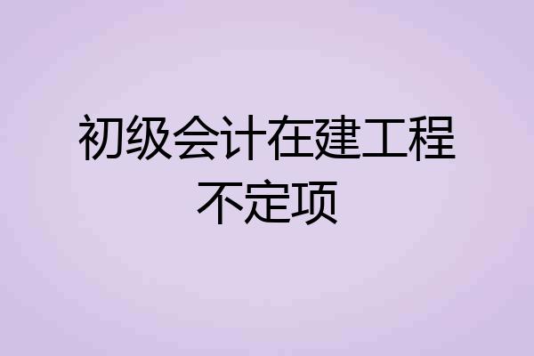 初级会计在建工程不定项