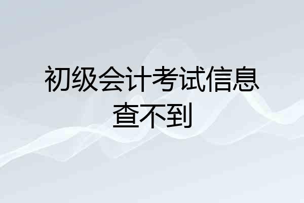 初级会计考试信息查不到