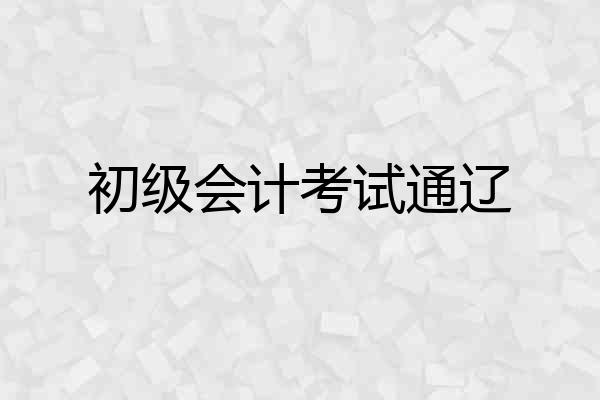 初级会计考试通辽