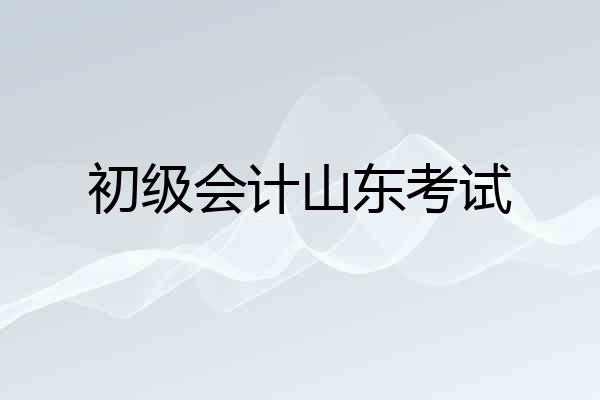 初级会计山东考试