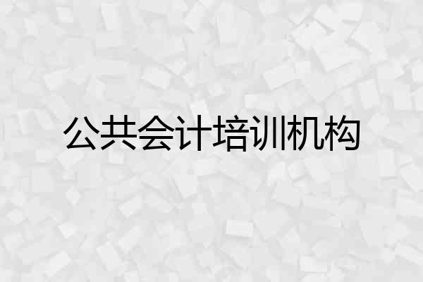 公共会计培训机构