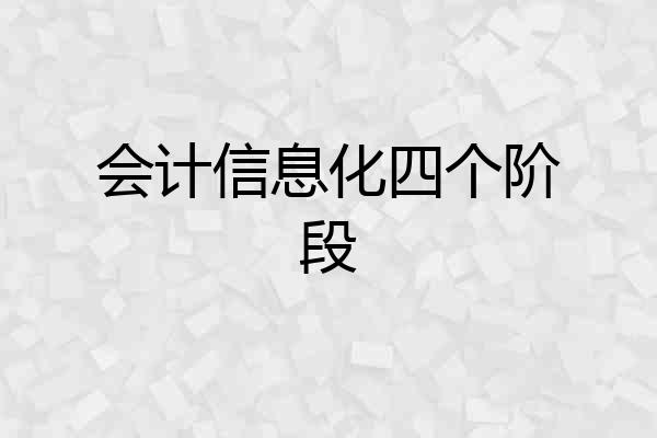 会计信息化四个阶段