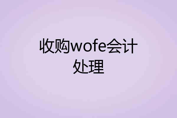 收购wofe会计处理