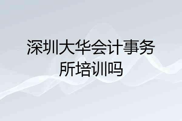 深圳大华会计事务所培训吗