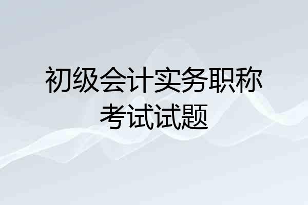 初级会计实务职称考试试题
