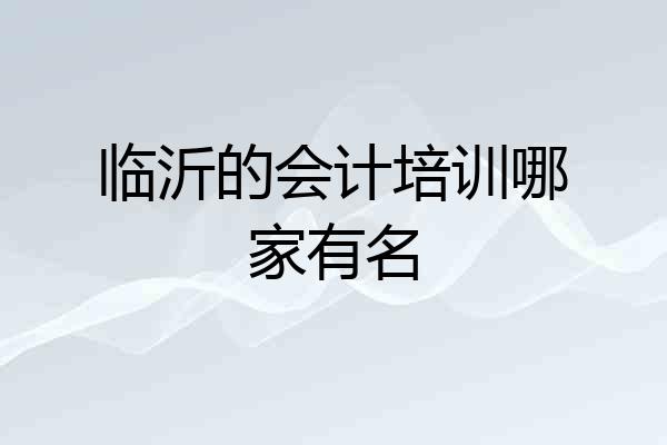 临沂的会计培训哪家有名