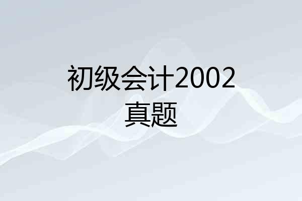 初级会计2002真题