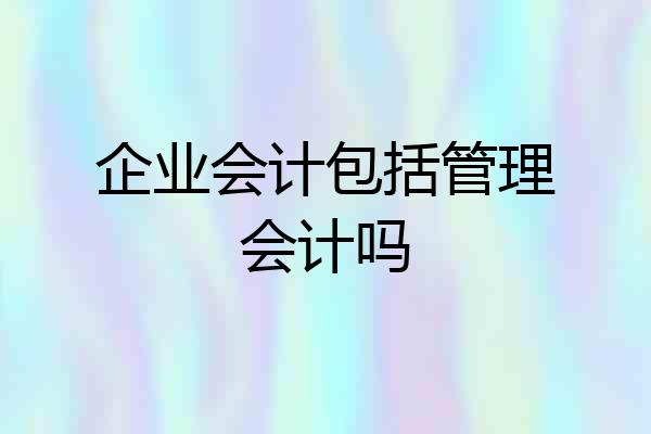企业会计包括管理会计吗