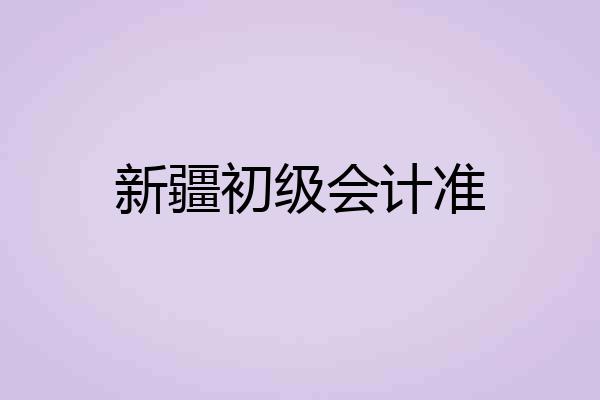 新疆初级会计准