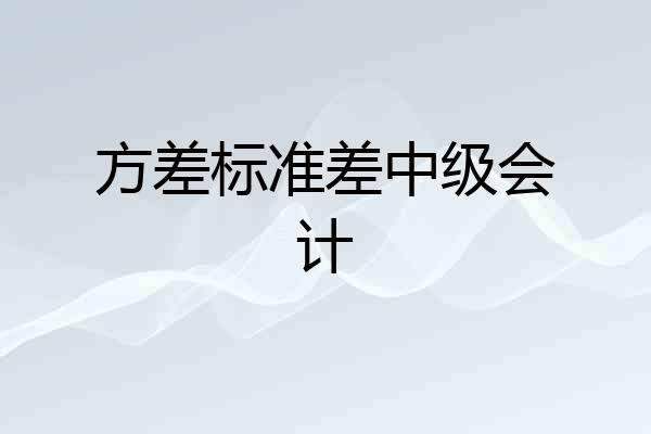 方差标准差中级会计