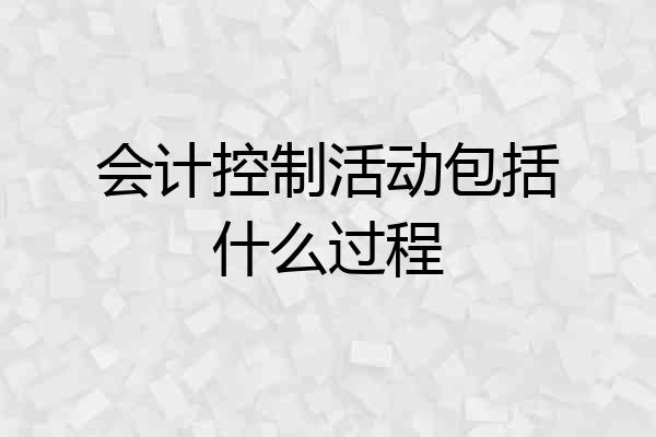 会计控制活动包括什么过程