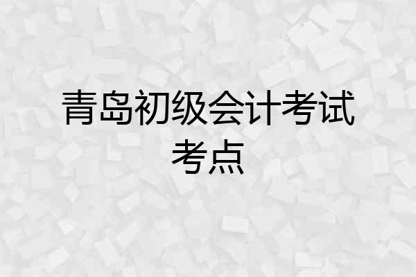 青岛初级会计考试考点