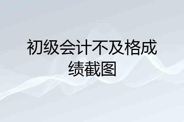 初级会计不及格成绩截图