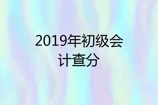 2019年初级会计查分