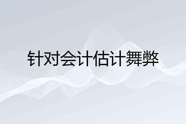 针对会计估计舞弊