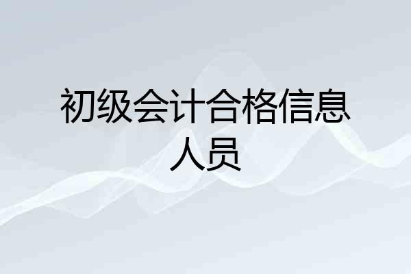 初级会计合格信息人员