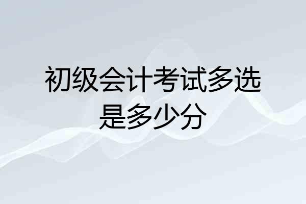 初级会计考试多选是多少分