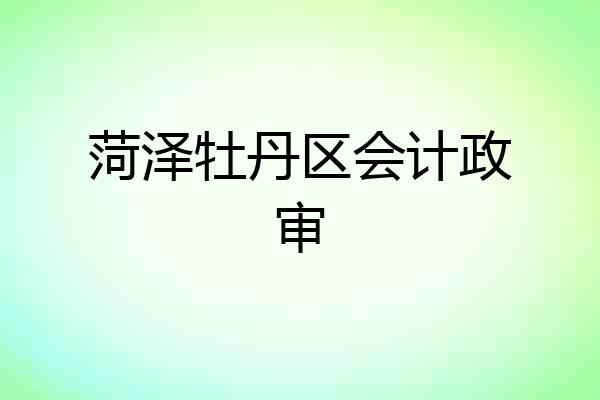 菏泽牡丹区会计政审