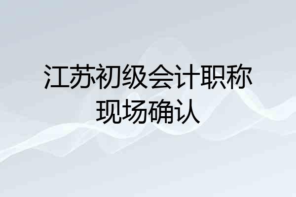 江苏初级会计职称现场确认