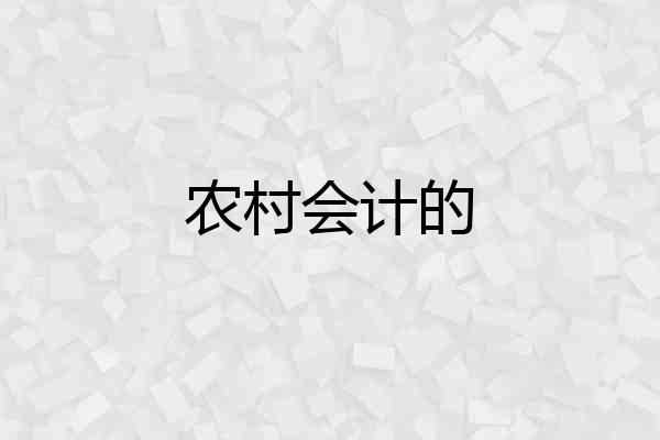 农村会计的