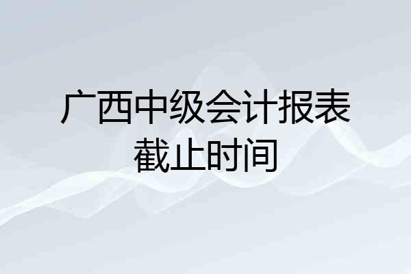 广西中级会计报表截止时间