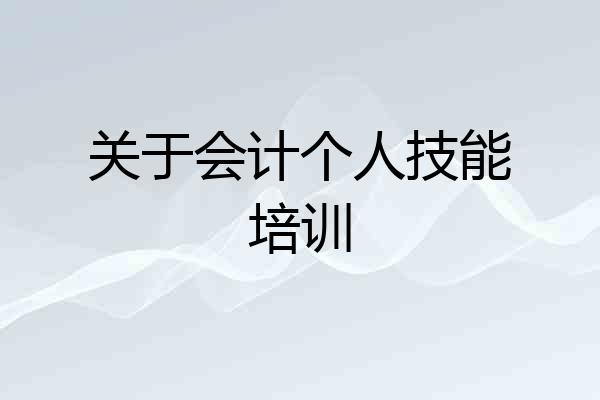 关于会计个人技能培训
