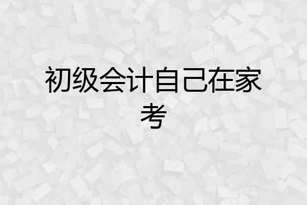 初级会计自己在家考