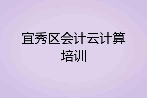 宜秀区会计云计算培训