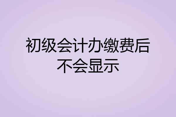 初级会计办缴费后不会显示