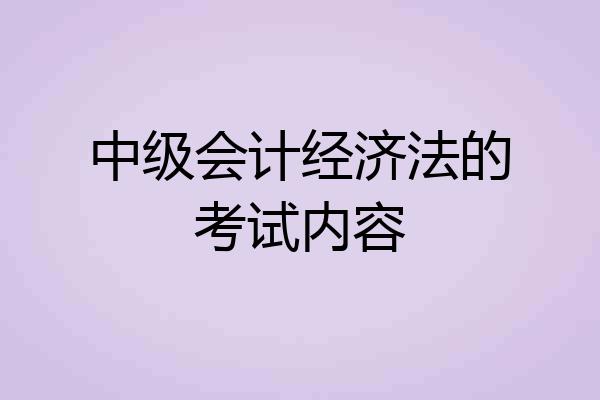 中级会计经济法的考试内容