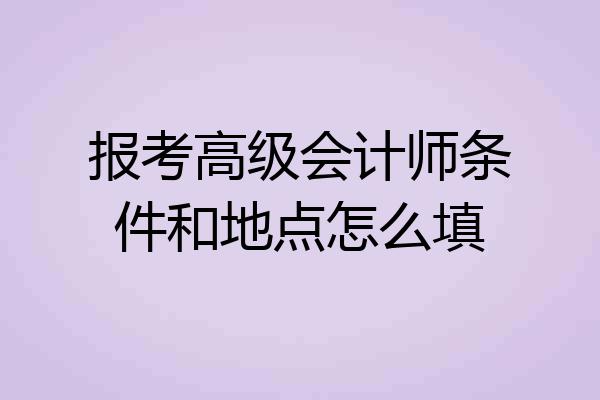 报考高级会计师条件和地点怎么填