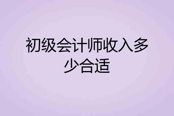 初级会计师收入多少合适