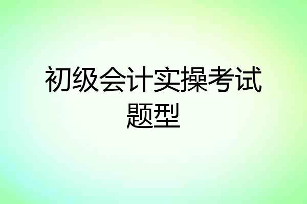 初级会计实操考试题型