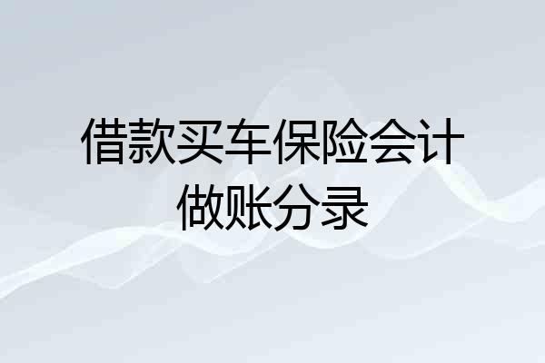 借款买车保险会计做账分录