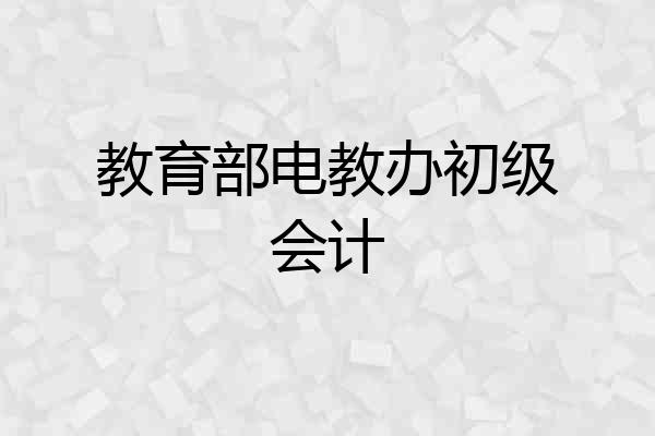 教育部电教办初级会计