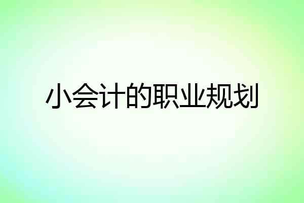 小会计的职业规划
