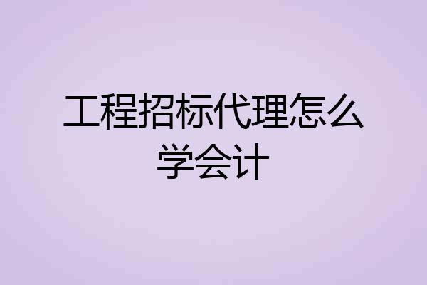 工程招标代理怎么学会计