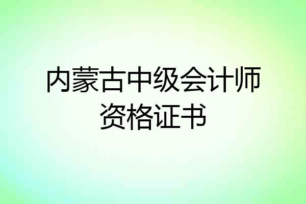 内蒙古中级会计师资格证书