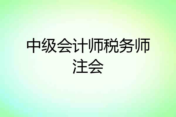 中级会计师税务师注会