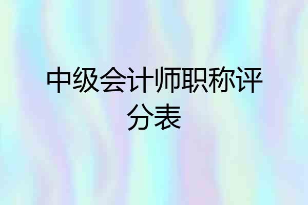 中级会计师职称评分表