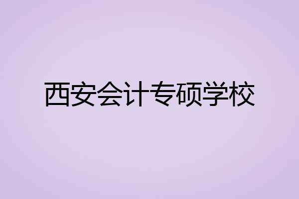 西安会计专硕学校