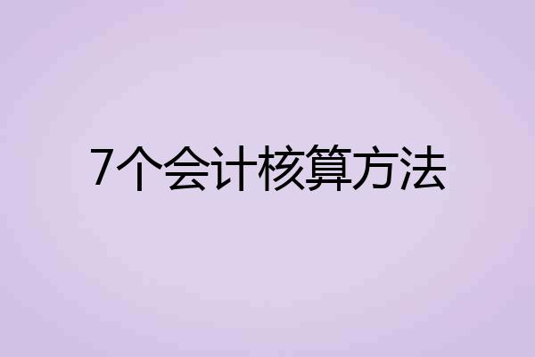 7个会计核算方法